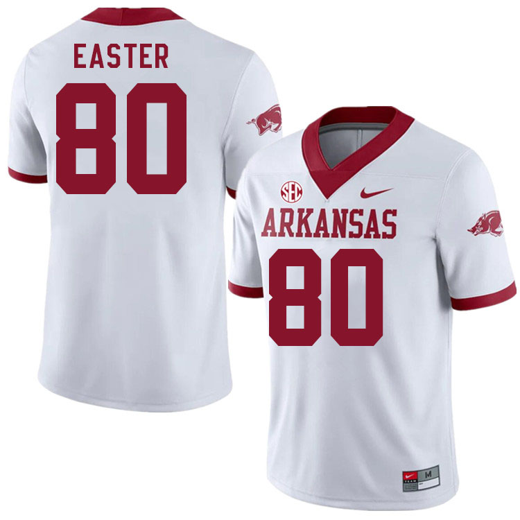 Men #80 Shamar Easter Arkansas Razorback College Football Jerseys Stitched Sale-Alternate White - Click Image to Close